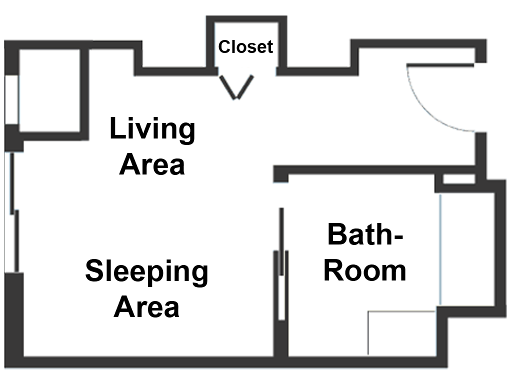 Garden Studio Floor Plan, 267 sq ft